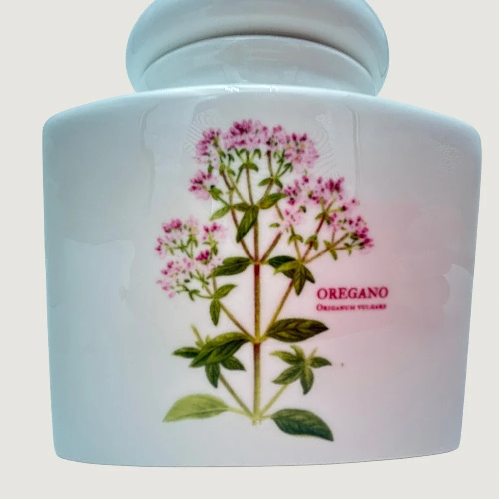 Vintage Maxwell & Williams White Porcelain Ceramic Canister Set Thyme & Oregano